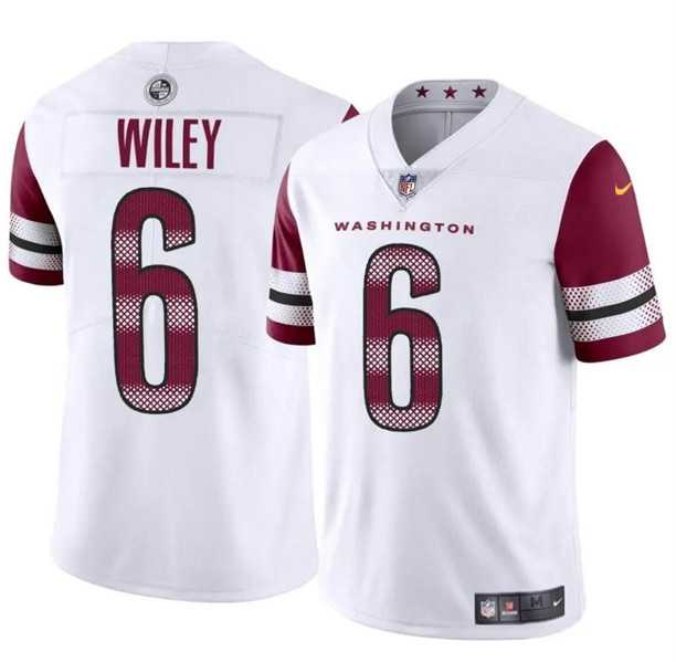 Men & Women & Youth Washington Commanders #6 Michael Wiley White 2024 Vapor Limited Football Stitched Jersey